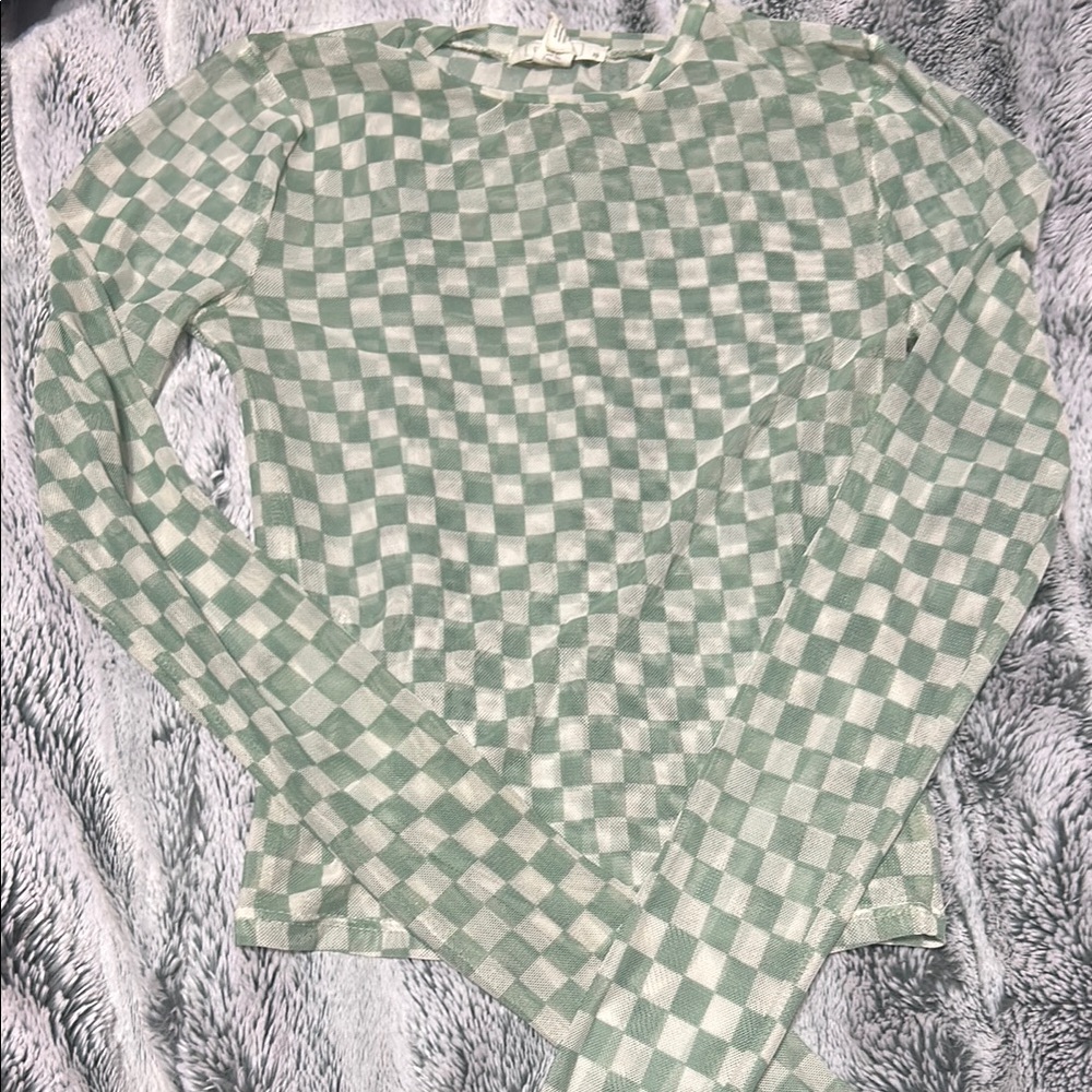 Checkered Long Sleeve Top